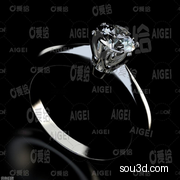 钻戒C4D模型 Diamond ring