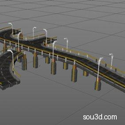 科幻太空基地探测车科幻舱实验室楼梯起重机电站油罐模型KB3D_MTM_StrctrRoadSystem_A_grp