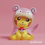 皮卡丘cosplay呆呆兽口袋妖怪宝可梦3D打印手办模型