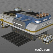 科幻太空基地探测车科幻舱实验室楼梯起重机电站油罐模型KB3D_MTM_BldgMdRoverGarage_A_grp