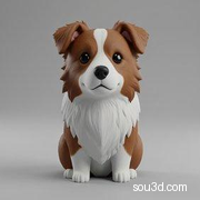 边牧 犬狗 3D打印 Q版 可爱 手办 模型