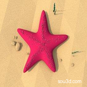 3D模型卡通低多边形海星插图