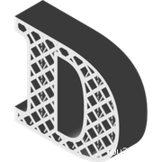 晶格多孔字母表"Dd"