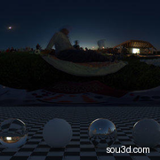 城市街道夜晚夜景HDRI全景3d贴图 (35)
