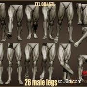 26 男性腿部姿势3D型号