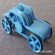 全3D打印发条动力玩具车模型图纸 STL格式