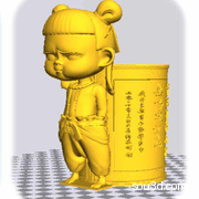 魔童哪吒笔筒第四版 3D打印模型stl  哪吒魔丸3D模型素材 哪吒模型素材