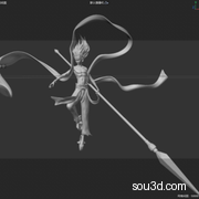 哪吒2之魔童闹海哪吒模型 C4D OBJ STL 3D打印模型6