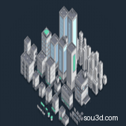 3D卡通城市建筑模型