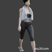 紧身裤运动装性感美女带动画