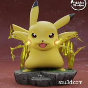 皮卡丘Pikachu《宝可梦》动漫角色雕刻手办3D打印模型