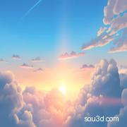 常用卡通动漫HDR1贴图，梦幻色彩  质感 增强了光影  粉蓝与橙黄交织