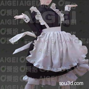 Marvelous Designer女仆制服围裙裙子服装3D模型打版工程源文件