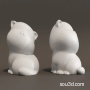卷尾巴的小猫摆件