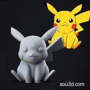 精灵宝可梦手办3D打印模型pikachu