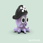 Q版章鱼海盗打印玩具
