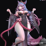 Vtuber虚拟UP主播樱花狼灵-游戏动漫手办摆件