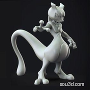 精灵宝可梦手办3D打印模型 Mewtwo