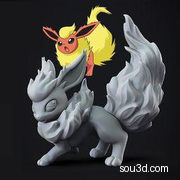 精灵宝可梦手办3D打印模型Flareon