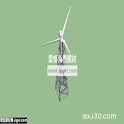 老式涡轮风车SU模型