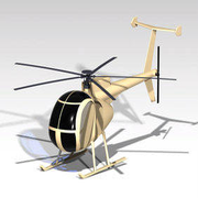MH-6 小鸟式轻型直升机 3D打印模型图纸