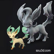 精灵宝可梦手办3D打印模型Leafeon