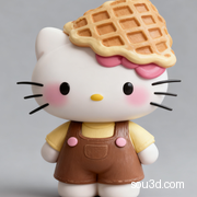 Hello Kitty凯蒂猫&华夫饼kitty 三丽鸥 凯蒂猫 kitty 猫 手办 摆件 3D打印 模型