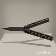 蝴蝶刀-cosplay道具-3D打印模型