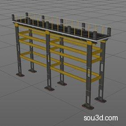 科幻太空基地探测车科幻舱实验室楼梯起重机电站油罐模型KB3D_MTM_PropWalkwaySystem_B_grp
