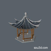 中国古代传统建筑房屋亭子城墙高塔城楼三维模型CFSC24