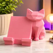 低多边形猫咪手机支架 – 可爱桌面支架