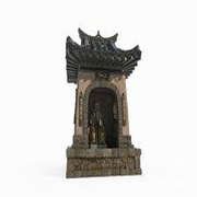 古代建筑小土地庙 3dsMax2018制作 VR 渲染 多边形 PNG贴图