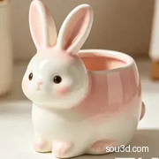 兔子笔筒