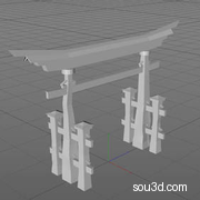 中式古建筑亭子阁楼房屋牌楼三维3D模型19