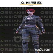 Marvelous Designer女士军装靴子外套裤MD衣服模型打版工程源文件