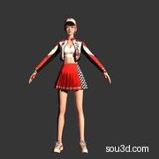 3D人物 少女 模特 运动员 赛车手 女孩