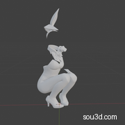 兔女郎白模3D打印手办玩具