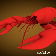 低面卡通动物家禽家畜猪牛羊狗鸡昆虫螃蟹孔雀蜗牛模型lobster_base_mesh