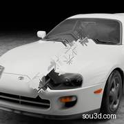 免费C4D丰田Supra1998年款跑车汽车模型下载