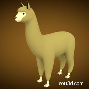 低面卡通动物家禽家畜猪牛羊狗鸡昆虫螃蟹孔雀蜗牛模型alpaca_base_mesh