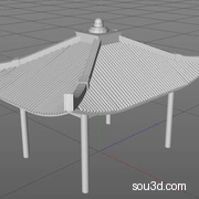 中式古建筑亭子阁楼房屋牌楼三维3D模型36