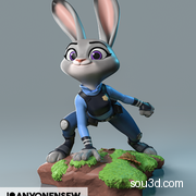 美女朱迪Judy 3D打印stl手办 性感