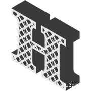 晶格多孔字母"Hh"