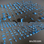 271个机器组装零件Greeble Kitbash低多边形包