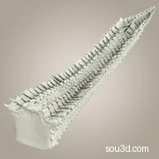 怪兽怪物尾骨尾巴爪子蝎尾鱼尾三维3D打印模型Reptile_B