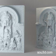 圣马丁大教堂浮雕墙C4D模型 St. Anna Retable