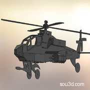 阿帕奇直升机 AH-64 钣金拼图