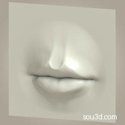 J怪兽怪物嘴巴耳朵口鼻五官嘴唇三维模型素材文件Mouth+Throat_5