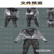 MD CLO3D男士女士透明夹克和皮裤外套衣服服装3D模型打版源文件
