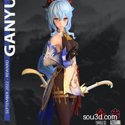 原神甘雨持弓姿态3D打印手办模型